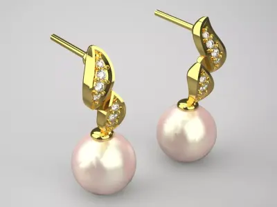 ocean earring pe0036 3D print model