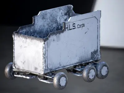 Sci-Fi Mine Cart Low-poly 3D model