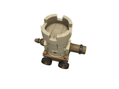Stylized Medieval Cannon Tower 3D model