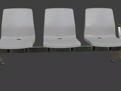 Modern Waiting Room Bench 3D Model 3D model