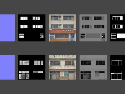 City Building Kit - 120 Realistic Assets for Blender Low-poly 3D model