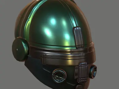 Gas mask helmet 3d model scifi Low-poly  Low-poly 3D model 187