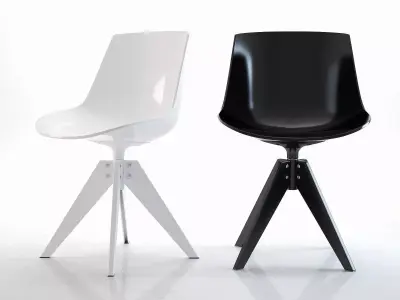 Flow Chair VN 4-legged oak 3D model