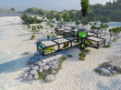 Casa Scene- Beach villa-Modern House 3D model 3