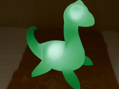 Indirect lighting of Nessie the Loch Ness Monster 3D model