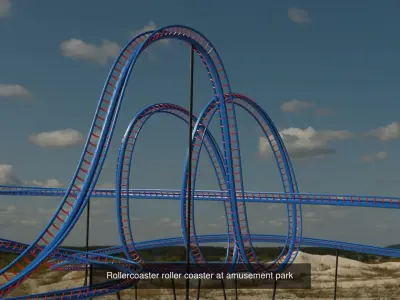 8 Roller Coaster 3D Model Pack