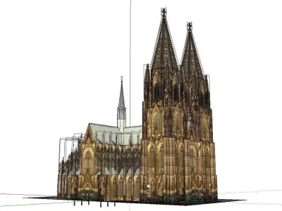 Architecture-Religion-God-Culture-Temple-054 cologne cathedral 3D model
