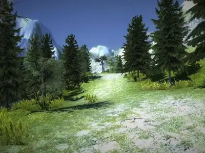 Mountain Vegetation Low-poly 3D model