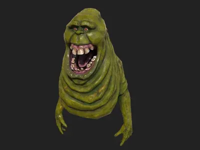Slimer low poly creature Low-poly 3D model