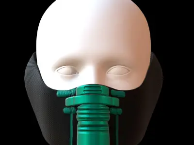 Gas mask helmet 3d model scifi Low-poly  Low-poly 3D model 196