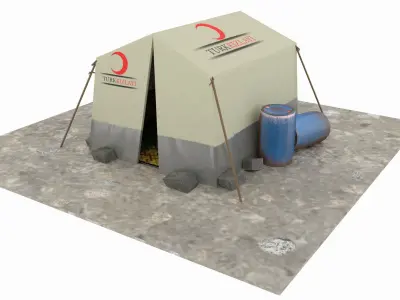 SyrianTentCityPart01 tent Low-poly 3D model