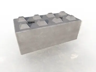 Concrete Big Block for Barriers Low-poly 3D model