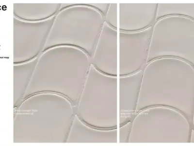 Elongated Crescent Tile in Wave Layout Texture