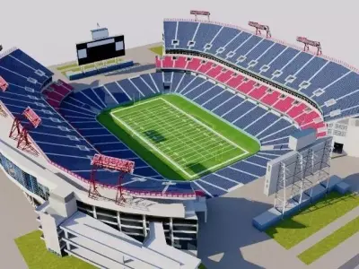 Nissan Stadium - Nashville USA Low-poly 3D model