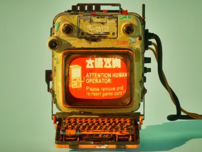 Cyberpunk Retro Scifi Terminal Game ready  3D model