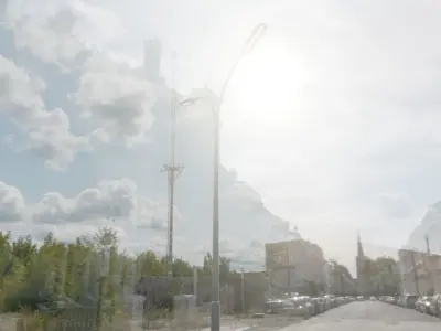 Street Light 11 version 10 6m with pole 4 Low-poly 3D model