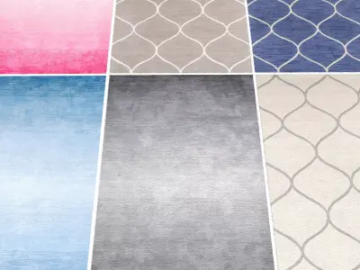 Carpet collection 2 different colors and patterns 3D model