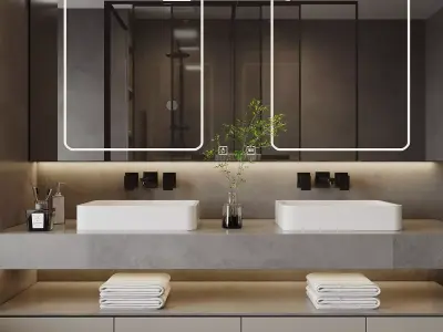 Modern Bathroom Low-poly 3D model