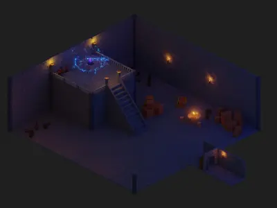 Low Poly Modular Dungeon Pack Low-poly 3D model