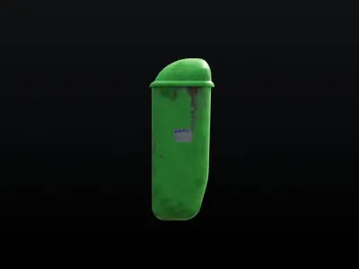 Prague City Street Bin 01 Low-poly 3D model