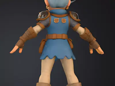 Stylized Fantasy Female Adventurer   Game Ready 3D Character PBR Low-poly 3D model