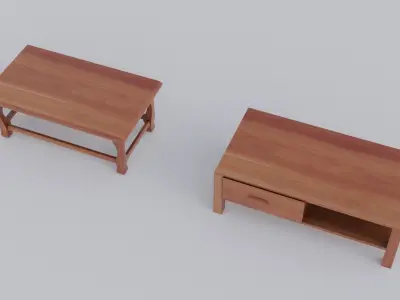 Coffee table Low-poly 3D model 12