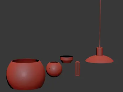 L2-1974 Glass Pendant Light 3D model
