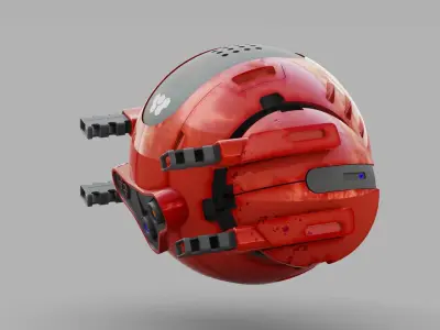 BALL DROID R-166  RIGGED 3D model