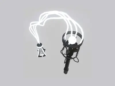 SciFi Flail A07 Black White - Sci Fi Weapon Design Low-poly 3D model