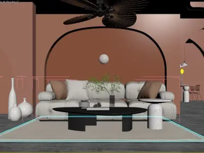 Art Deco-sitting area 3D model