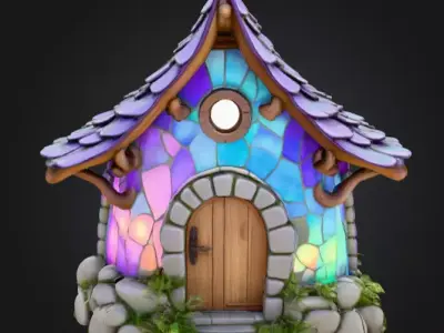 Magical Crystal House Low-poly 3D model