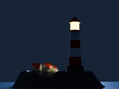 Low poly Lighthouse Low-poly 3D model purchase