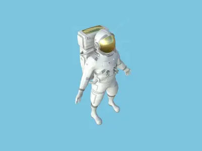 Astronaut Outfit 01 - White USA - Character Design Fashion Low-poly 3D model