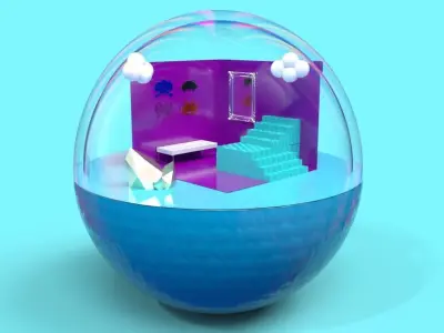 glassy home 3D model