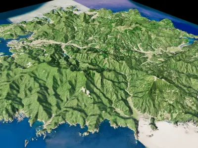 Dogojima island full 3d model terrain 3D model