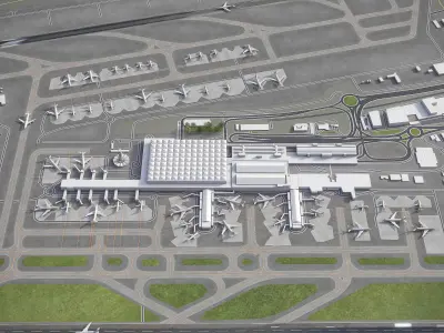 Malaga - Costa del Sol Airport - AGP Low-poly 3D model