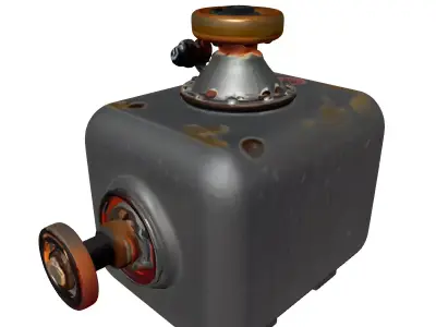 Aged Industrial Control Unit Low-poly 3D model