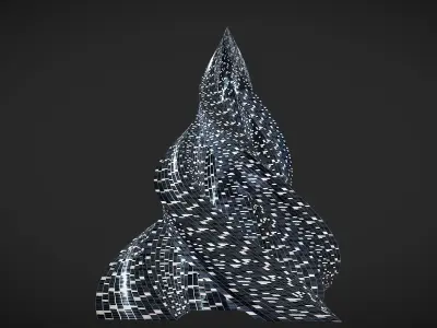 Pyramid Building Night Windows 3D model