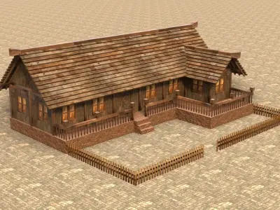 Medieval house sixteen 17 Low-poly 3D model