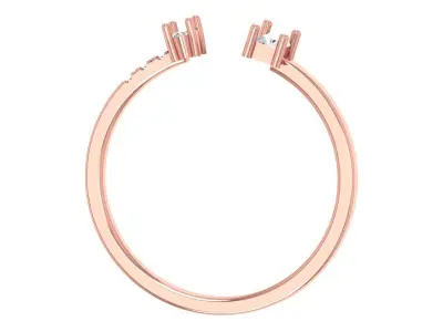 Solitaire Women Light Weight Baguette Oval stone Band Ring 3D print model