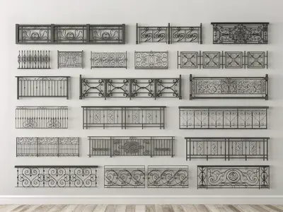 Wrought iron railings 3D model