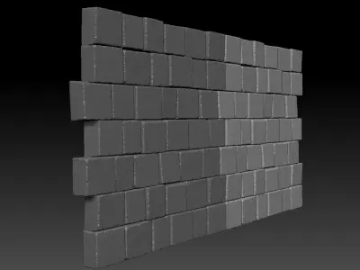 Stone Block Wall  3D model