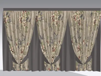 Curtain Low-poly 3D model
