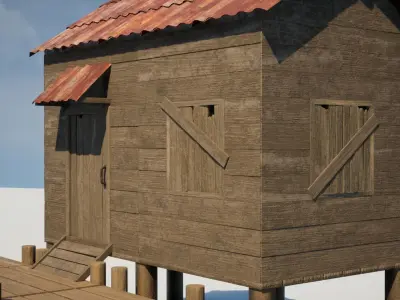 Harbor House Low-poly 3D model