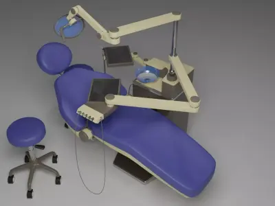 Compact Dental Chair Low-poly 3D model