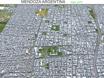 Mendoza Argentina 32km Low-poly 3D model
