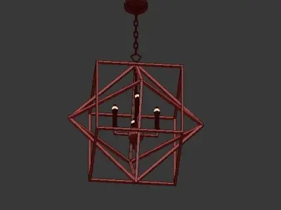 CUBIST Chandelier Gold 4 bulbs 3D model