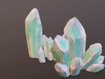 dry chalk minerals near the sea for games Low-poly 3D model