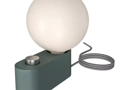 Minimalist Globe Table Lamp Alumina Low-poly 3D model