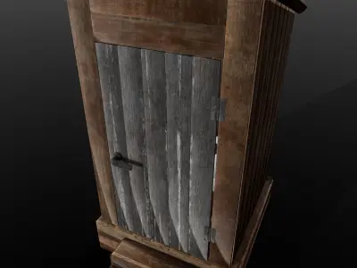 Rusted Sheet Toilet 3D Model Low-poly 3D model